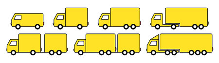 Truck icon set. Freight, delivery symbol. Fast delivery truck. Delivery service icons. Express shippingのイラスト素材