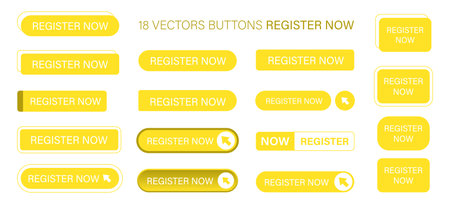 Register now button in flat style for application. Click button application setのイラスト素材