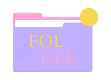 Vibrant digital folder with a playful design and colorsのイラスト素材