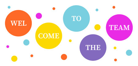 Welcome to the team celebration with colorful graphicsのイラスト素材