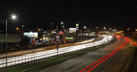 Highway light at nightの写真素材