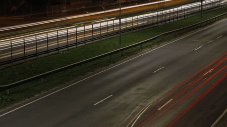 Highway light at nightの写真素材