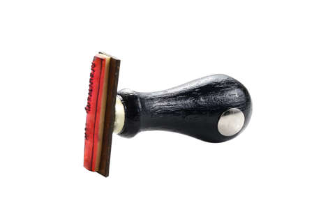 rubber stamp isolated on white backgroundの写真素材