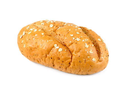 freshly baked bread isolated on white background, Loaf of bread isolated ,traditional french bread on whiteの写真素材