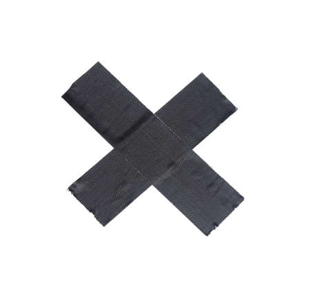 uct tape or duck tape torn strips of isolated elements of strong adhesive material used in packaging boxes or repairing or fixing broken things.の写真素材