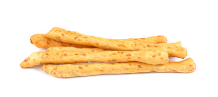 crackers, bread stick isolated on whiteの写真素材