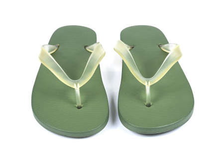 rubber slipper on white isolated backgroundの写真素材