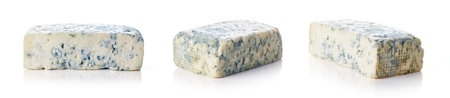 Blue cheese isolated on white backgroundの写真素材