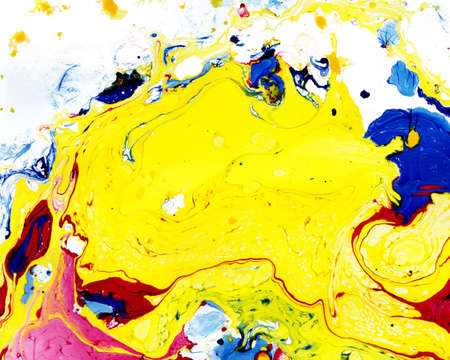 Abstract marbling ebru colorful background with waves and splashes