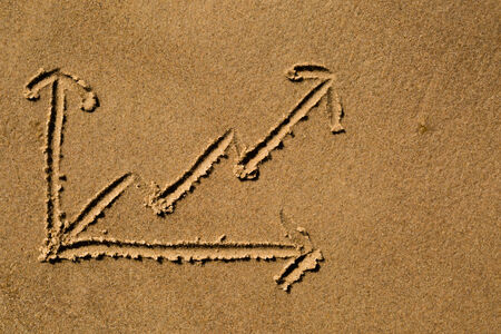 Casual drawing in the sand on a sunny day.の写真素材