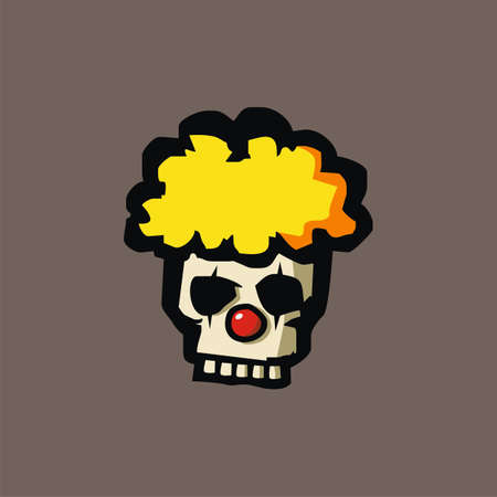 The skull with a clown character seems more suitable for t-shirt images, it can also be used for your business brand .のイラスト素材
