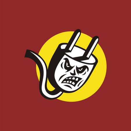 Character plug logo, suitable for icon logos or other graphic needs.のイラスト素材