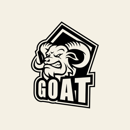 Goat head silhouette esport logo, suitable for esport, gaming, team or community logos.のイラスト素材