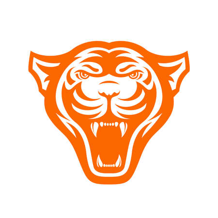 Panthers head logo for sport club or team. Animal mascot logotype. Template. Vector illustration. Flat styleのイラスト素材