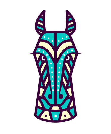 Geometric head of zebra. Simple form in flat style.のイラスト素材