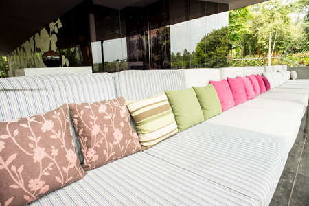 pillows on sofa for relaxのeditorial素材