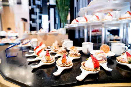 canapes on toothpicks , appetizer, pinchos , spanish food ,delicious finger food,の写真素材