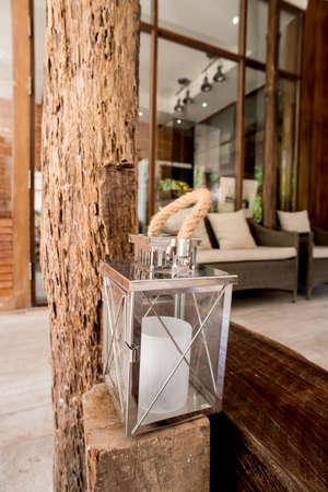 Lantern With Woodの写真素材