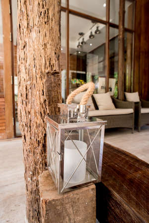 Lantern With Woodの写真素材