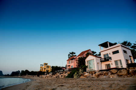 house on the seafront and beachのeditorial素材