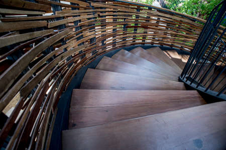 spiral staircase,Upside view of a spiral staircase,Old Spiral Staircaseの写真素材