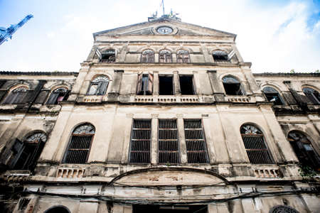 Old window at ancient building bangkok, Thailand /Old window at ancient building / Old window at ancient building bangkok, Thailand (antique, retro, window)の写真素材