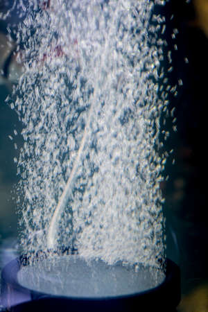 Many bubbles in the green waterの写真素材