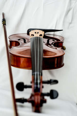 violin isolated on the chairの写真素材