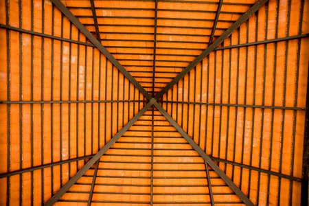 roof designs,Red corrugated tile element of roofの写真素材