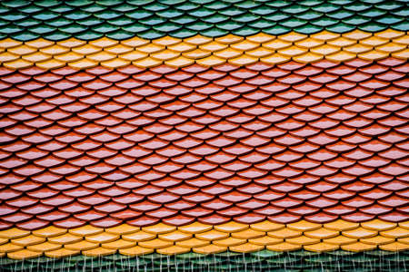 new roof tiles of Thai temple,Temple tile patternの写真素材