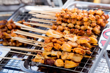 B-B-Q Grilled Squid in the market,grilled Octopusの写真素材