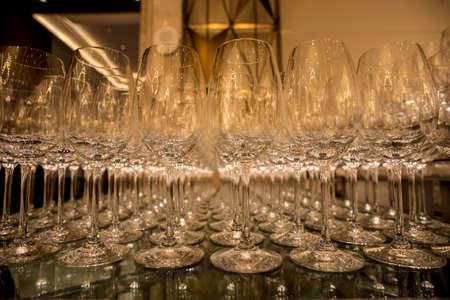 Lots of wine glasses,Wine glasses lined