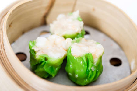 yumcha, dim sum in bamboo steamer, chinese cuisineの写真素材