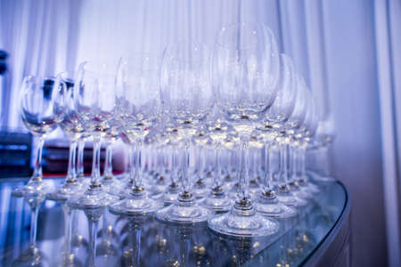 Lots of wine glasses,Wine glasses lined