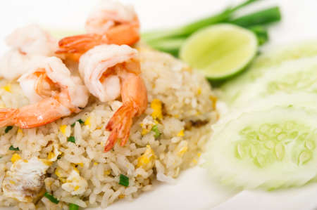 Fried rice with shrimps, Shrimp fried riceの写真素材