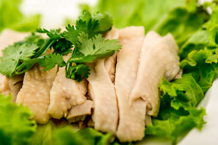 Steam chicken for eat with rice.,Chicken in Chinese Wine,Chicken sauceの写真素材