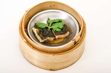 yumcha, dim sum in bamboo steamer, chinese cuisineの写真素材