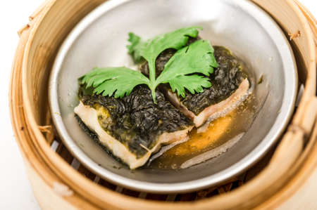 yumcha, dim sum in bamboo steamer, chinese cuisineの写真素材
