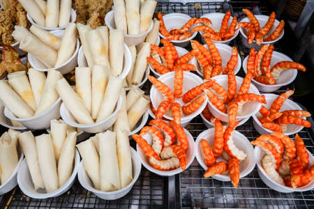 Mediterranean fish cocktail background, close upの写真素材