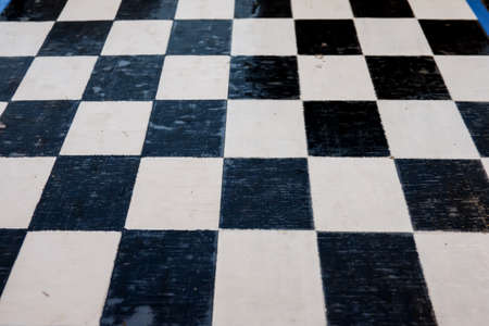 Black and white checkered marble floor patternの写真素材