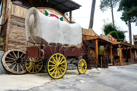 The old horse carriageの写真素材