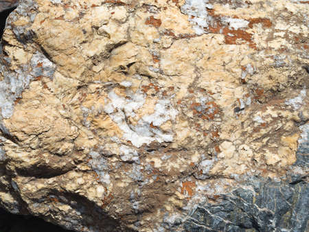 The surface of the stone with intricate patterns, texture. Strange shades. Day light. Summer,...