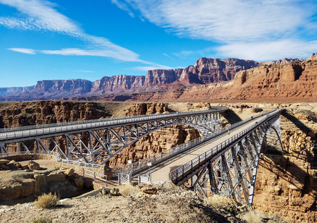 navajo bridge glen canyon arizonaの写真素材