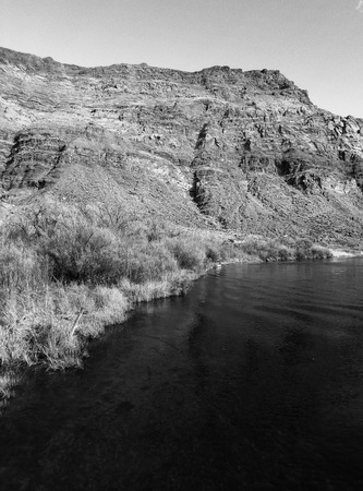 black and white colorado river glen canyon recreational areaの写真素材