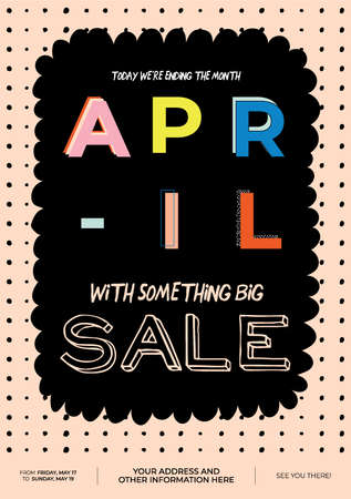 Spring sale background with beautiful and trendy lettering. Good template for web, card, poster, sticker, banner, invitation, flyers. Vector illustrationのイラスト素材