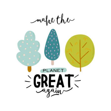 Cute scandinavian characters set including trendy quotes and cool decorative hand drawn elementsのイラスト素材