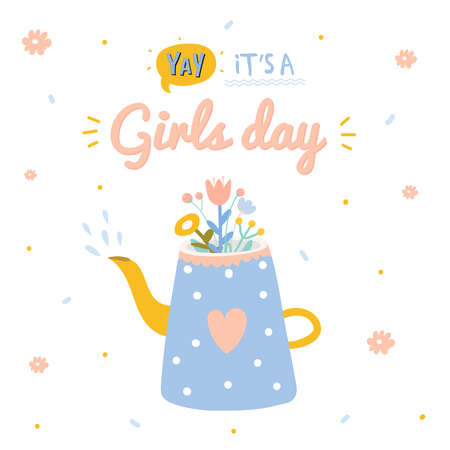 Motivational typography poster with cool quote and funny illustration. Trendy cute lettering with elements. Perfect for t shirt design, posters, stickers, banners, cards. Scandinavian style.のイラスト素材