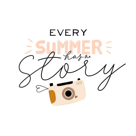 Outdoor leisure activity quotes. Trendy Summer Typographic Lettering. Summer girl. Welcome summer. Vector.のイラスト素材