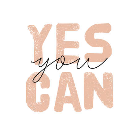 Motivational typography poster with cool quote. Isolated on white background. Trendy and cute lettering. Perfect for t shirt design, posters, stickers, banners, cards. Scandinavian style.のイラスト素材