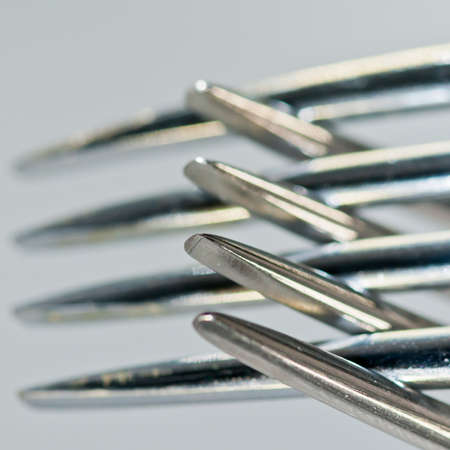 A pair of interlocking forks.の写真素材